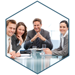 Group of professionals having a meeting and smiling for a picture